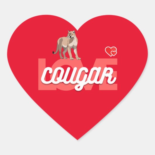 cougar animal love ハートシール (正面)