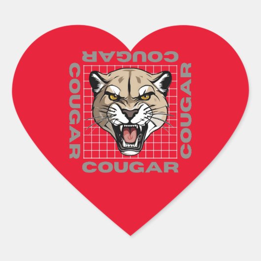 cougar life ハートシール (正面)