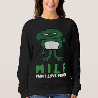 Cougar Man I Love Frogs  Amphibian Retro Frog スウェットシャツ
