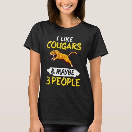 Cougar Mountain Lion Animal Cat Head  Cute Wildcat Tシャツ (正面)