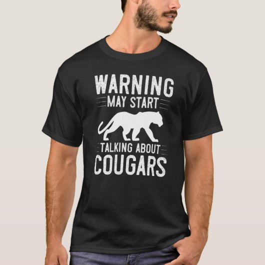 Cougar Mountain Lion Animal Cat Head Cute Wildcat  Tシャツ (正面)