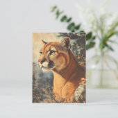 Cougar Mountain Lion Portrait Postkarte ポストカード (スタンド正面)