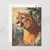 Cougar Mountain Lion Portrait Postkarte ポストカード (正面/裏面)