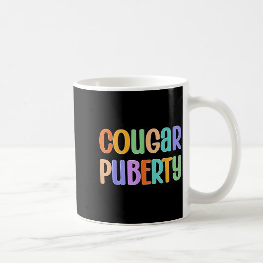 Cougar Puberty Midlife Funny Menopause Perimenopau コーヒーマグカップ (右)