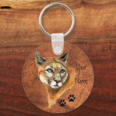 Cougar, Puma, Mountain Lion Animal Tracks キーホルダー (正面)