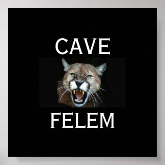 CougarbWare Of The Cat – ラテン語…-カスタマイズ ポスター