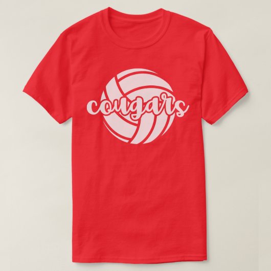 Cougars Volleyball Team Mascot School Spirit Game  Tシャツ (デザイン正面)