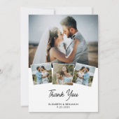 Coule エレガントパーソナライズされた Photo結婚 Collage サンキューカード (正面)
