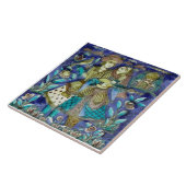 Coule 魅力的 w/Bird, Lute Persian 1800s Repro タイル (側面)