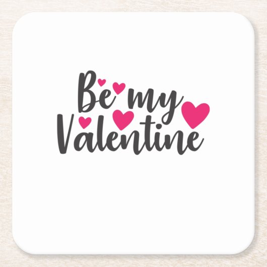 Coule Art Be My Valentine スクエアペーパーコースター (正面)