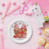 coule_love_of_cute_格言_with_love_ハート_valentin ペーパープレート (パーティー)