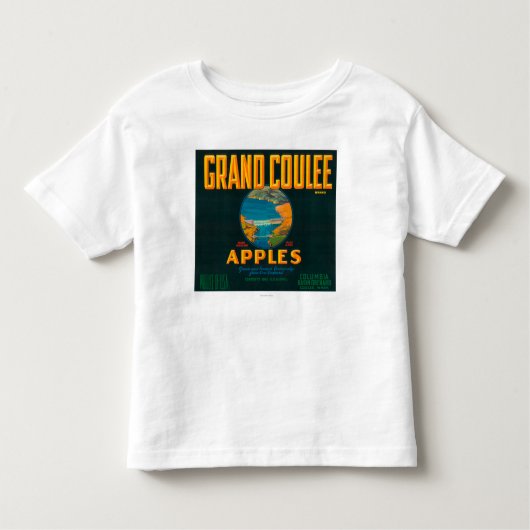 Coulee壮大なAppleのラベル- Coulee、WA トドラーTシャツ (正面)
