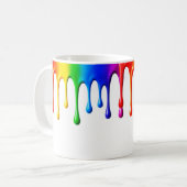 Coulures arc en ciel autour d'un mug. コーヒーマグカップ (正面左)