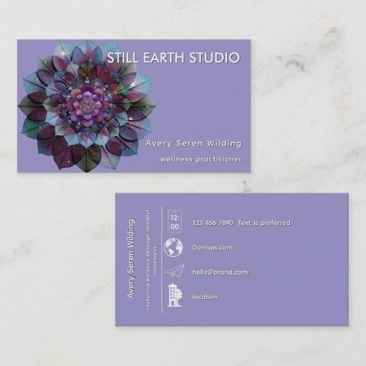 Council of Leaves | Mandala Art P&B 名刺 (正面/裏面)