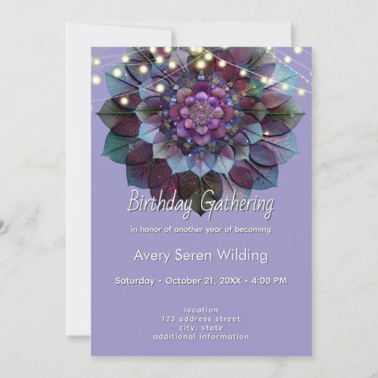 Council of Leaves | Mandala Art P&B 招待状 (正面)