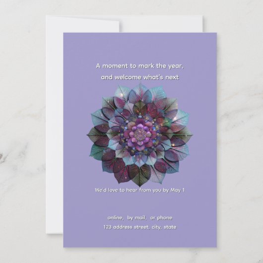 Council of Leaves | Mandala Art P&B 招待状 (裏面)