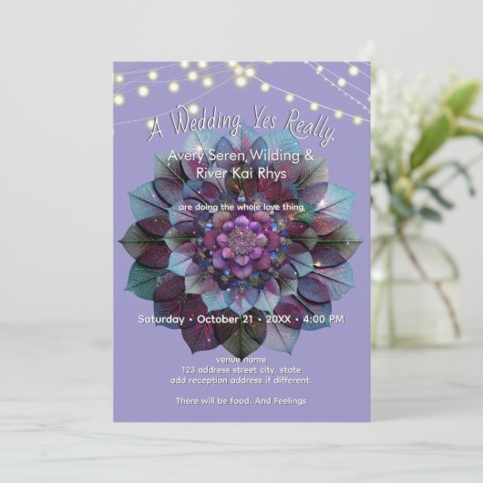 Council of Leaves | Mandala Art P&B 招待状 (スタンド正面)