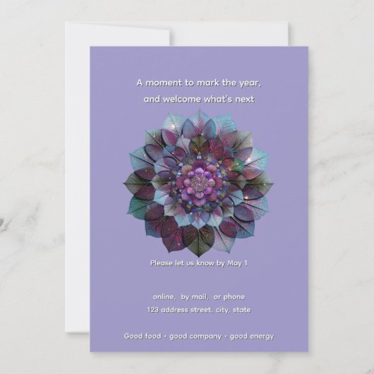 Council of Leaves | Mandala Art P&B 招待状 (裏面)