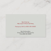 Counselor Business Card 名刺 (裏面)