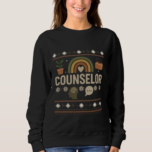 Counselor Christmas Sweater – Festive Holiday Desi スウェットシャツ (正面)
