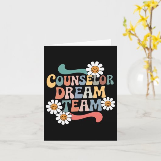Counselor Dream Team Retro Back To School Counselo カード (黄色い花)