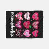 Counselor Life School Counseling Hearts School Val フリースブランケット (正面(横))