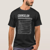 counselor Nutritional Values  Nutrition Facts Tシャツ (正面)