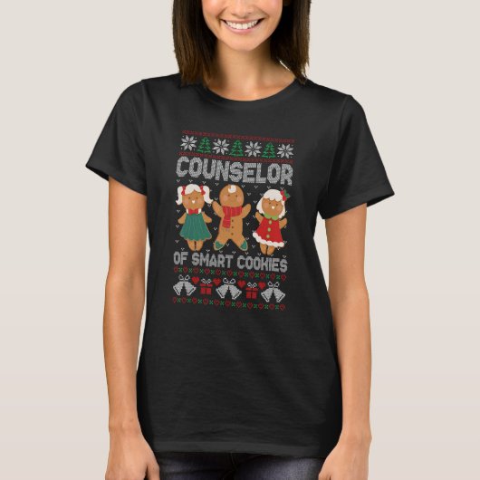Counselor Of Smart Cookies Christmas Gingerbread C Tシャツ (正面)