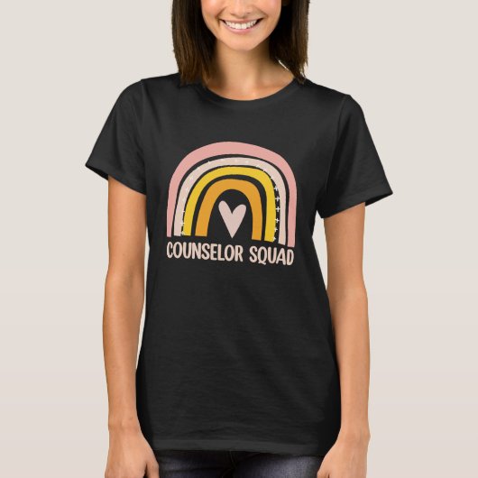 Counselor Squad  School Counselor Boho Rainbow Tシャツ (正面)