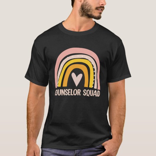 Counselor Squad  School Counselor Boho Rainbow Tシャツ (正面)