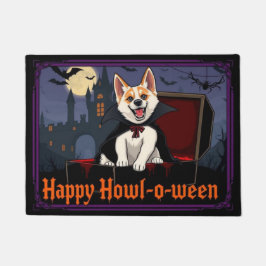 Count Akita Happy Howl-o-ween ドアマット