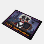 Count Australian Shepherd Happy Howl-o-ween ドアマット (アングル)