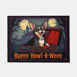 Count Chihuahua Happy Howl-O-Ween ドアマット