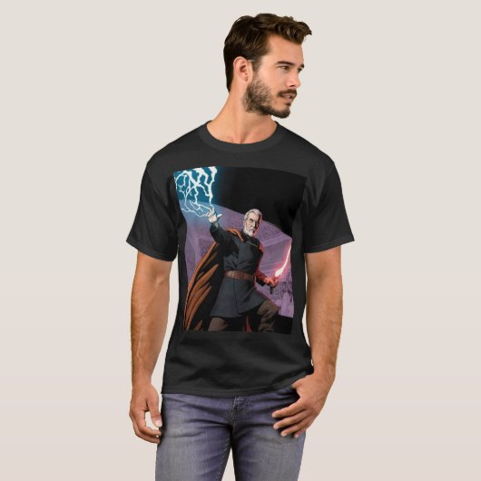 Count Dooku – Dark Side Master of Lightning Tシャツ (正面フル)