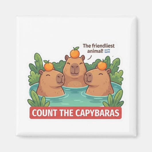 Count the Capybaras Animal World Quest for Toddler マグネット (正面)