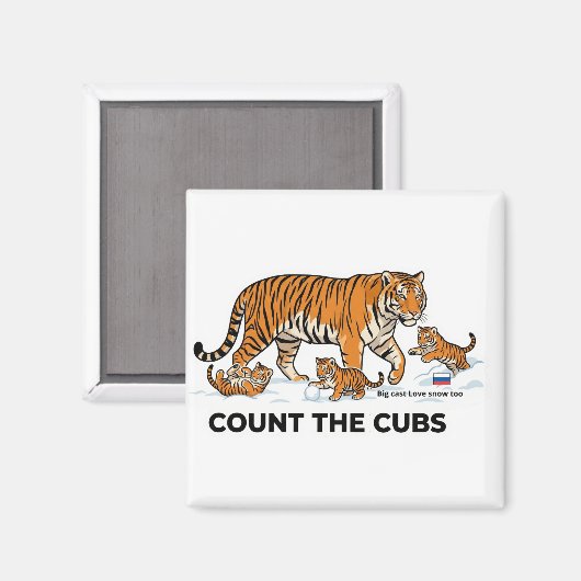 Count the Cubs – Siberian Tiger Learning Magnet マグネット (正面/裏面)