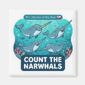 Count the Narwhals – Unicorn of the Sea Learning マグネット (正面)