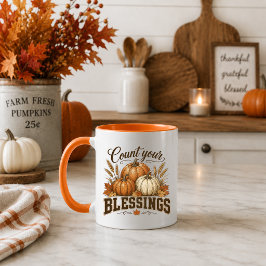 Count Your Blessings 感謝祭 秋 コーヒーマグ マグカップ