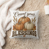 Count Your Blessings 秋のインテリア雑貨 クッション (ブランケット)