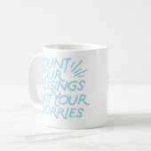 Count Your Blessings Positive Quote Typography コーヒーマグカップ (正面左)