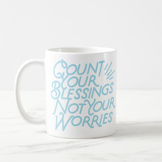 Count Your Blessings Positive Quote Typography コーヒーマグカップ (左)