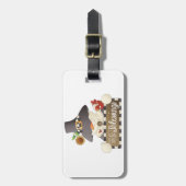 Count Your Blessings Snowman Pilgrim ラゲッジタグ (正面縦)