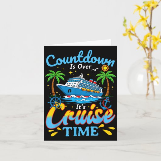 Countdown Is Over It's Cruise Time Men Women Coupl カード (黄色い花)