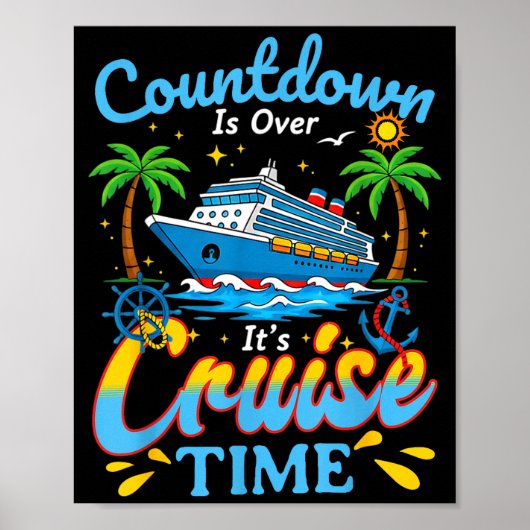 Countdown Is Over It's Cruise Time Men Women Coupl ポスター (正面)
