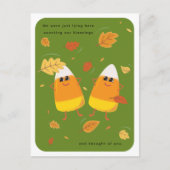 Counting Blessings | Green Candy Corn Fall シーズンポストカード (正面)