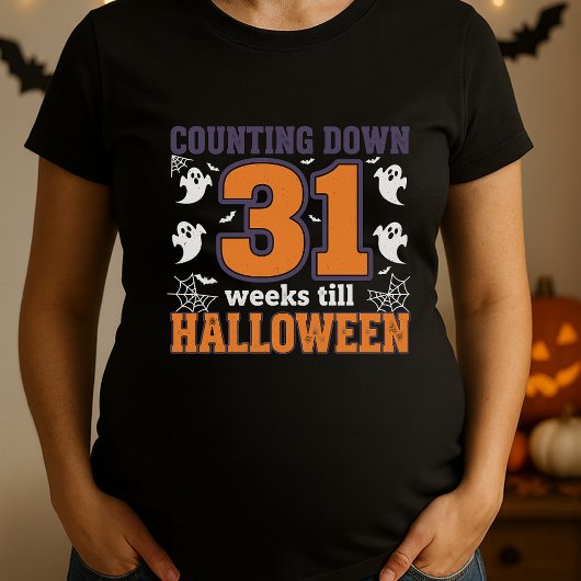 Counting Down Till Halloween Maternity Tシャツ