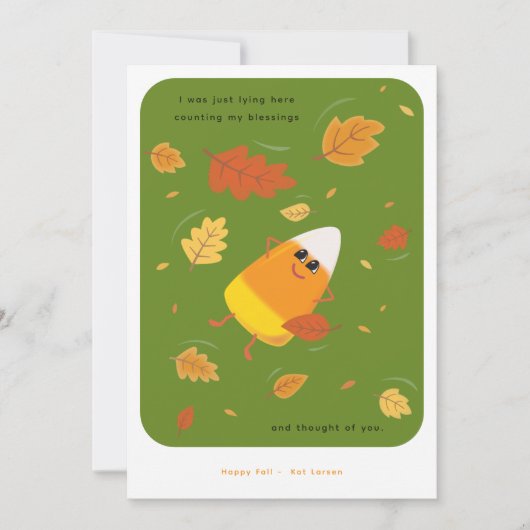 Counting My Blessings | Cute Green Candy Corn Fall シーズンカード (正面)