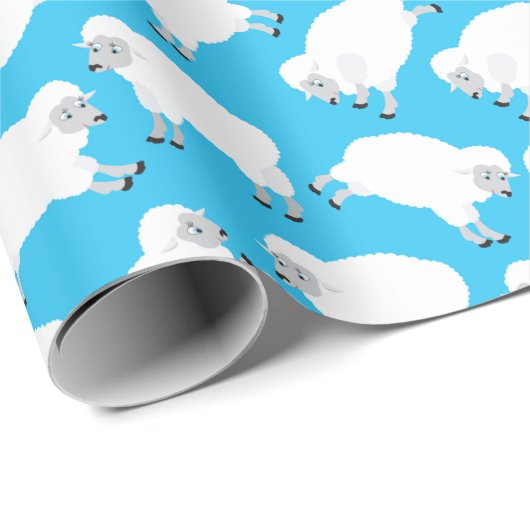 Counting Sheep Blue Nursery Pattern ラッピングペーパー (ロールコーナー)