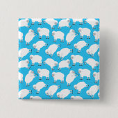 Counting Sheep Blue Nursery Pattern 缶バッジ (正面)