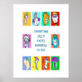 Counting Silly Faces Book #5: 数字の41-50 ポスター